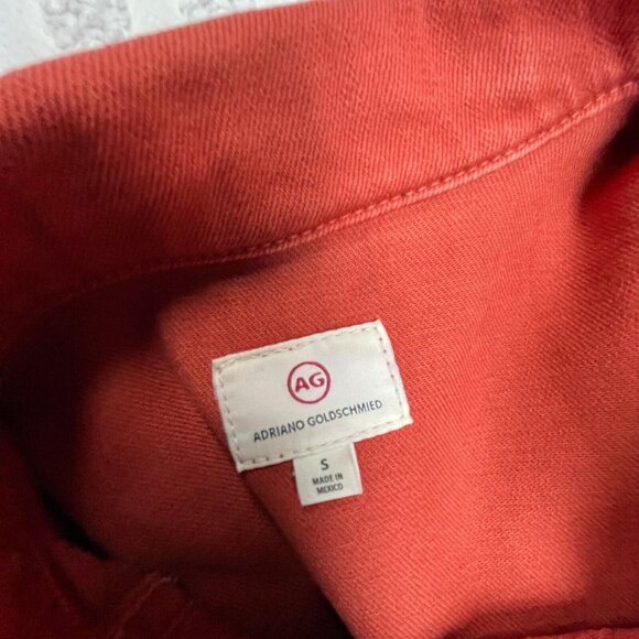 AG Adriano Goldschmied Womens Small Classic Denim MYA Jacket Orange Pockets - Picture 7 of 9